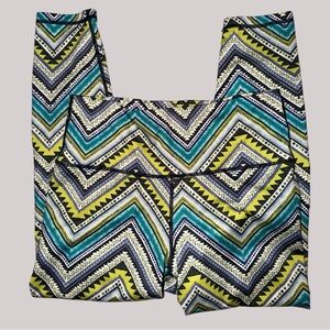 EUC AERIE by AE Vintage CHILL PLAY MOVE Geometric Athletic Leggings•S/Large